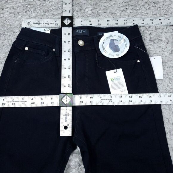 Curve Appeal Blue Dark Wash Stretch High Rise Flare Jeans Size 4 27 - Picture 7 of 8